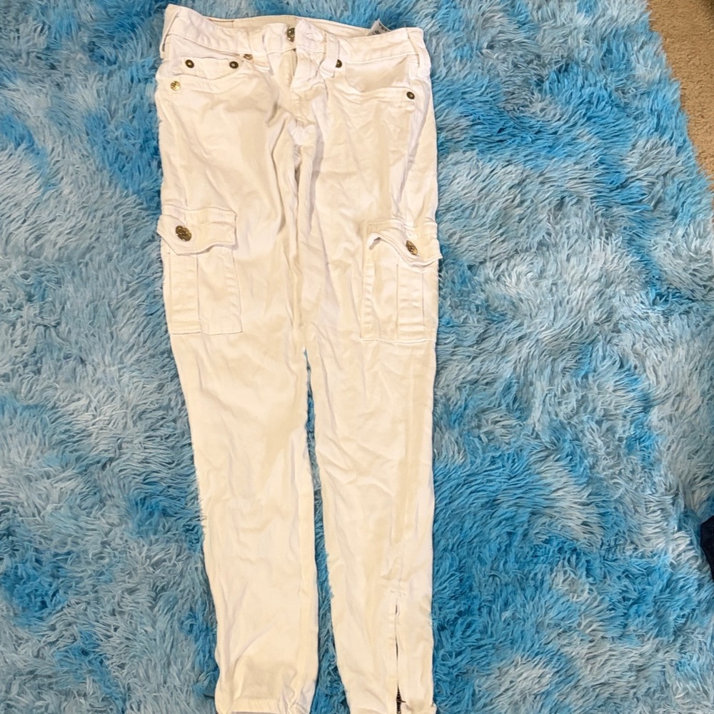 True Religion skinny White Denim Pants women’s size 27